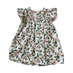 Mud Pie Magnolia Dress gauze pink flower 3T NWT